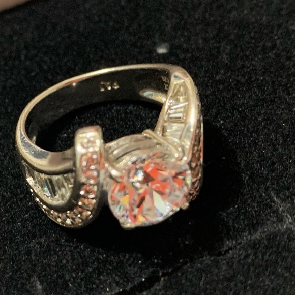 Sterling Silver Vintage PAJ CZ 925 Luxury Wedding Engagement Ring sz 7 - Picture 14 of 14